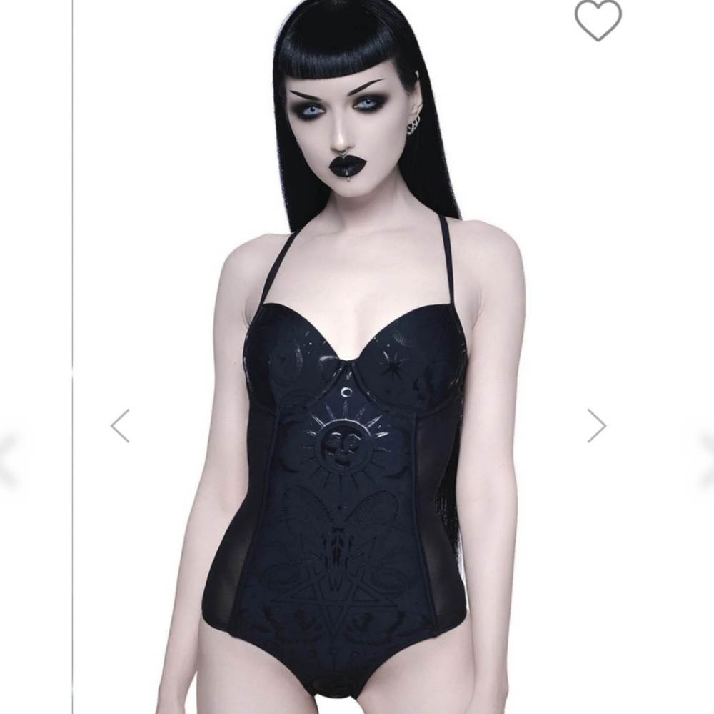 Killstar size 10/XL Burn Bright Black Swimsuit